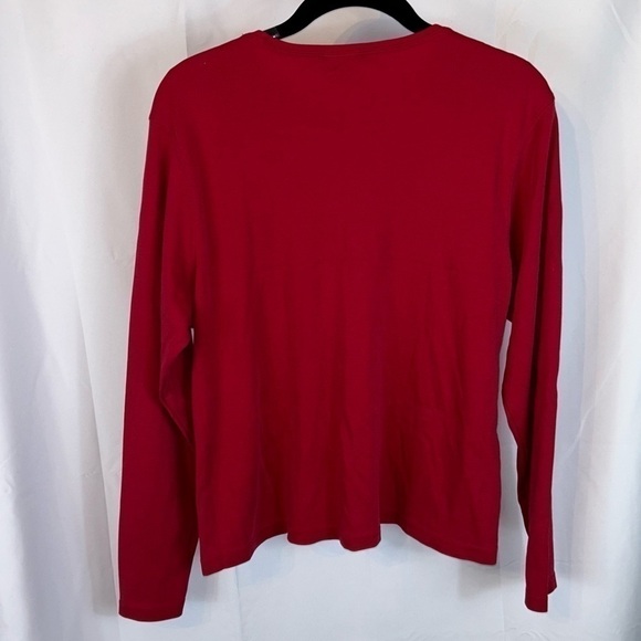 L.L. Bean Shirt Crewneck Solid Pullover Long Sleeve Semi Cropped Basics Top - Picture 7 of 9